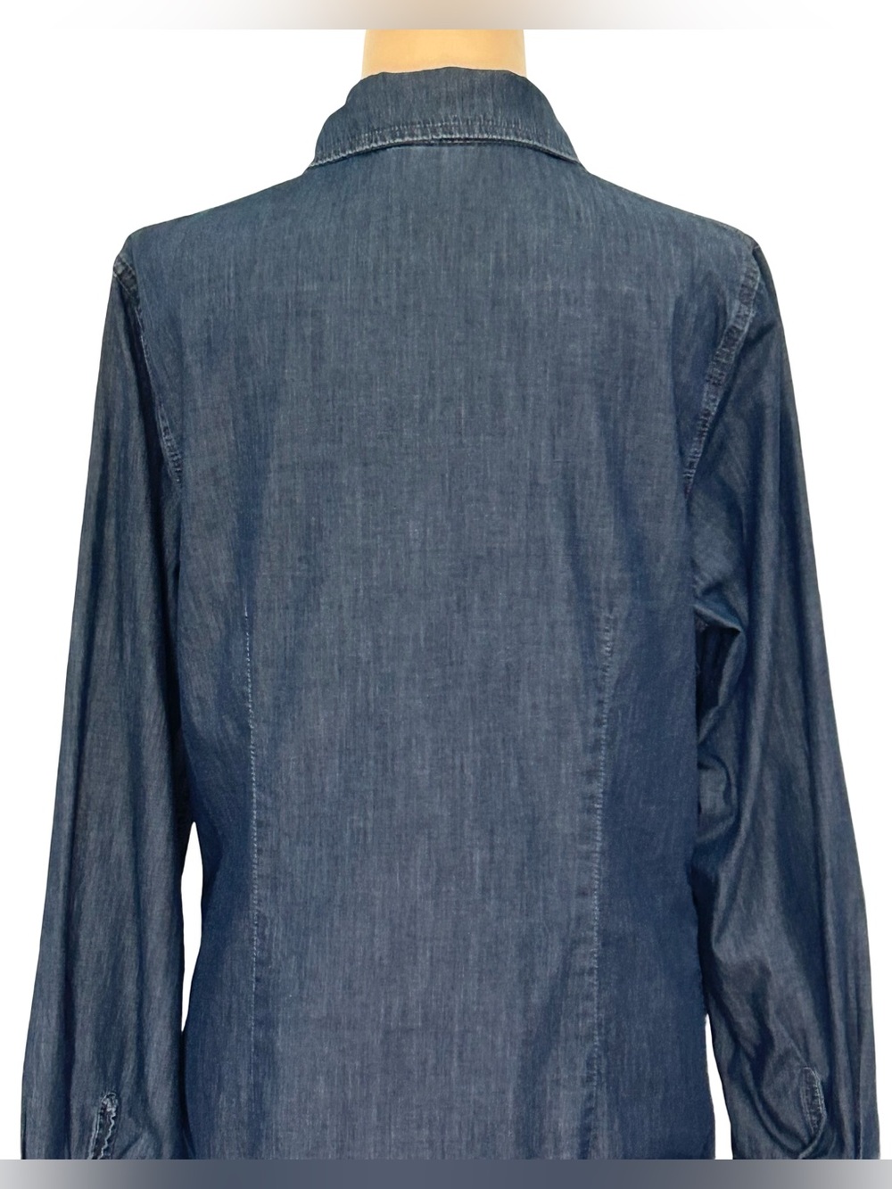 Coldwater Creek M Denim Chambray Shirt Dress Button Front Country Western Boho - Picture 6 of 9